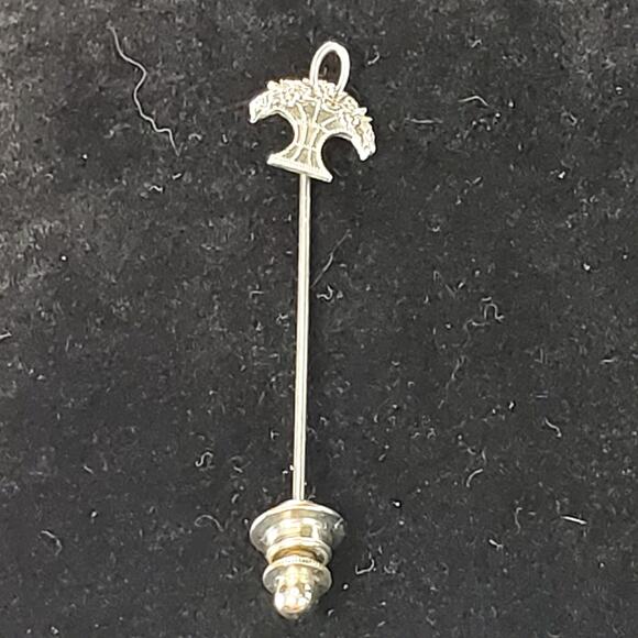Vtg Silver Tone Stick Hat Pin Floral Decorative Bloomcore 2.25" - Picture 1 of 3